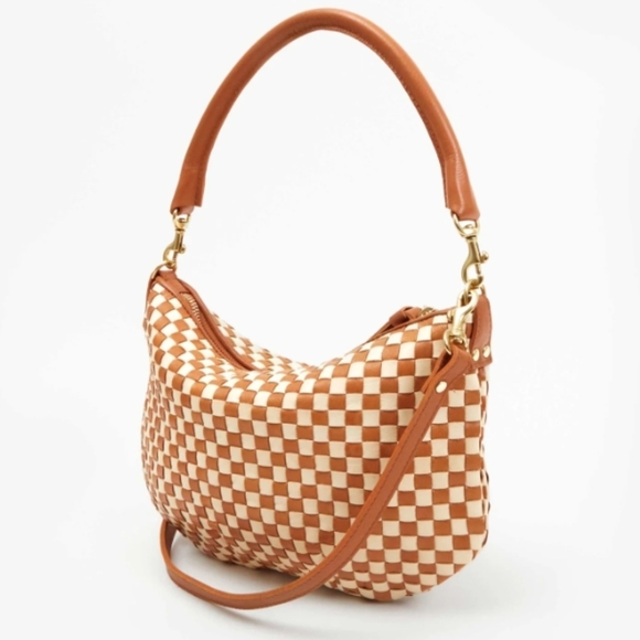 Clare V Handbags - Clare V Petit Moyen Woven Checker Checkered Natural Tan & Cream Bag